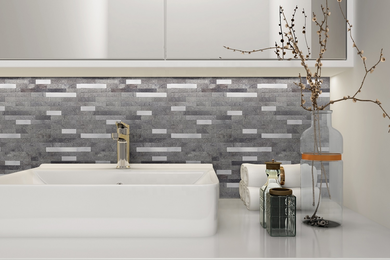 New trend peel and stick faux stone no grout backsplash ...