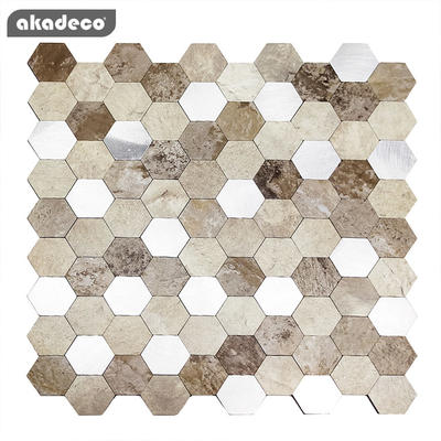 akadeco self adhesive film 3D stereo effect metal mosaic and easy tile oil-proof water-proof