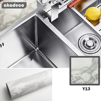 marble paper granite gray/white roll kitchen countertop cabinet furniture is renovated thick PVC wallpaper  easy to remove