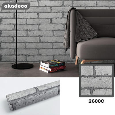 brick wallpaper stick and peel decorative self-adhesive faux brick antique printed waterproof stick paper red  >=5000 Pieces
