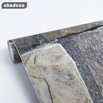 Factory supply cheap stone wall paper rolls 3d brick waterproof peel and stick pvc self adhesive wallpaper