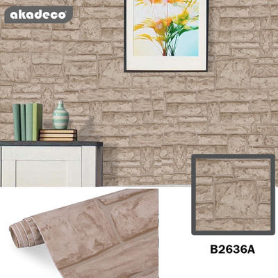 stone brick wallpaper peel and stick wallpaper self adhesive wallpaper removable contact paper wall Paper or shelf Paper 3D faux textured stone wall look brick wallpaper