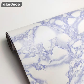 akadeco marble paper self adhesive wallpaper waterproof gloss PVC vinyl  marble vinyl paper for  furniture cover surface countertop kitchen shelf liner