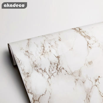 akdeco brown/white marble contact paper peel and stick countertop granite wallpaper for kitchen cabinet vinyl   waterproof self adhesive removable wall paper decorative for home decor