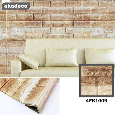 3D XPE wallpaper soft wall sticks brown & white color stick on wall suitable for children room 4FB1009