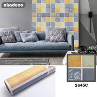 akadeco PVC leaf printed wallpaper new design mildure-proof wall decoration