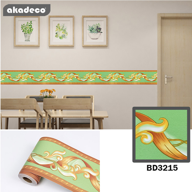 PVC border sticker tiles just peel and stick classic maple leaf pattern 10cm*10m*0.08mm