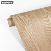 akadeco wood wallpaper for bedroom  waterproof small size roll packaging  PVC material