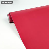 PVC solid color film for furniture decor popular red color moisture-proof
